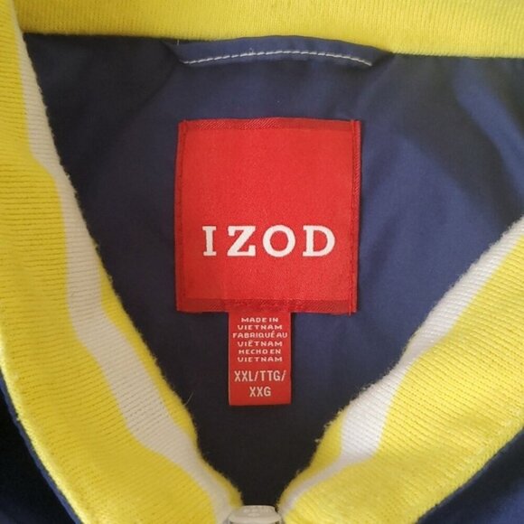 IZOD XXL Blue zip-up windbreaker with yellow neck - Picture 5 of 7